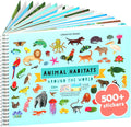 Animals Habitat 500+ Kids Sticker Book by Cupkin Toddler Airplane Travel Activity Coloring and Sticker Book, Road Trip Essentials, 12 Coloring Pages + 12 Scenes for Ages 2‰ÛÒ8 Years