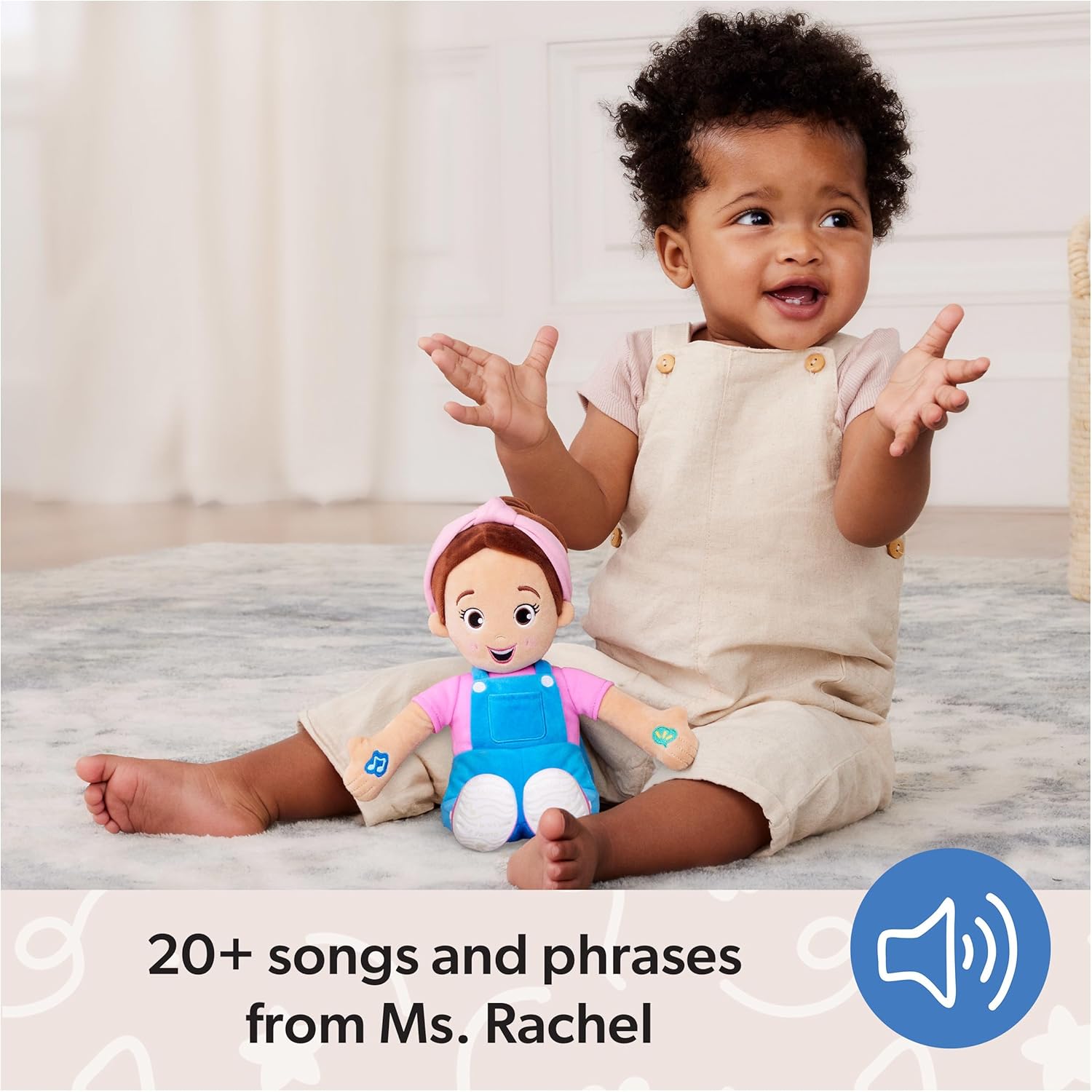 Ms. Rachel Official Speak & Sing Doll, 16‰۝ Tall Interactive Toy with 4 Songs & 16+ Phrases, Toddler Toys for Girls & Boys Ages 6 Months to 3+ Years.