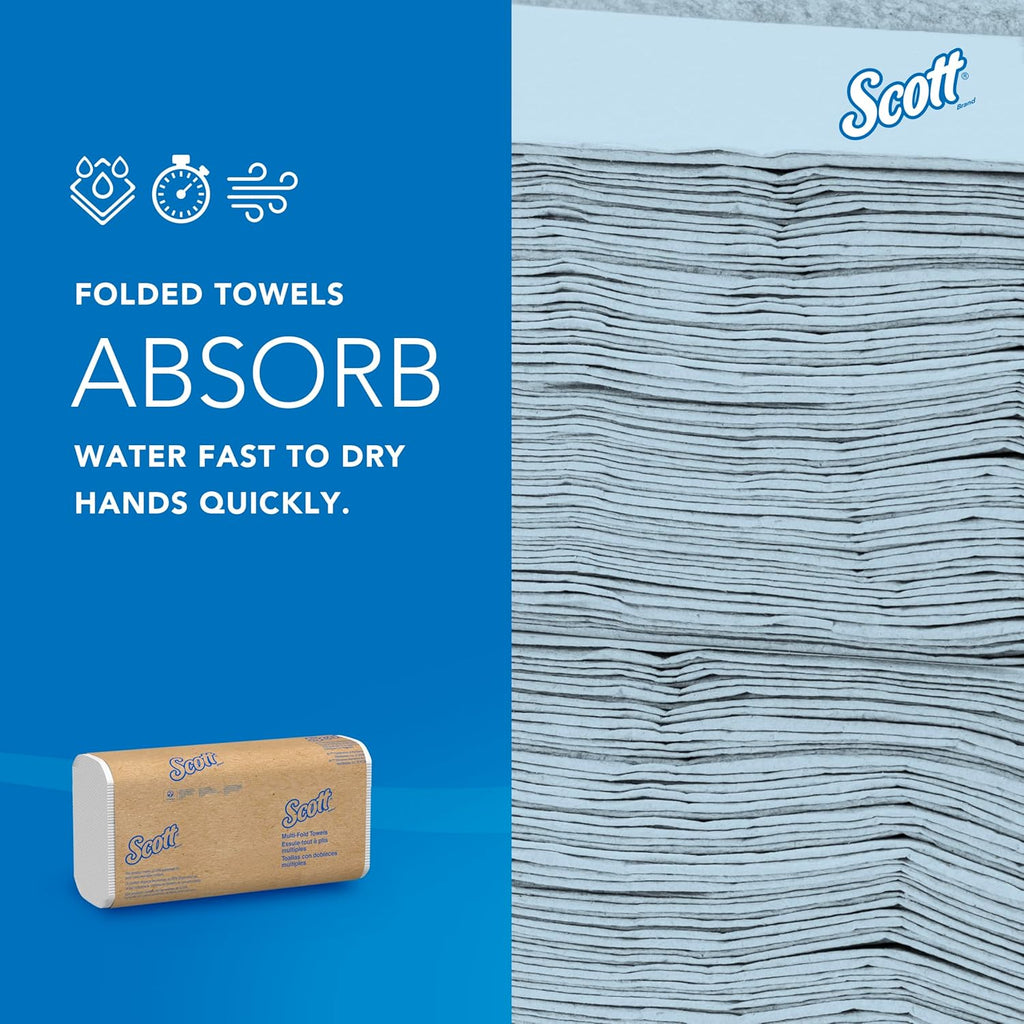 Scottå¨ Professional Universal Multifold Paper Towels, Bulk (01840), Absorbency Pockets, 9.2" x 9.4" sheets, Standard Tier, Compressed, White (250 Sheets/Pack, 16 Packs/Case, 4,000 Sheets/Case)
