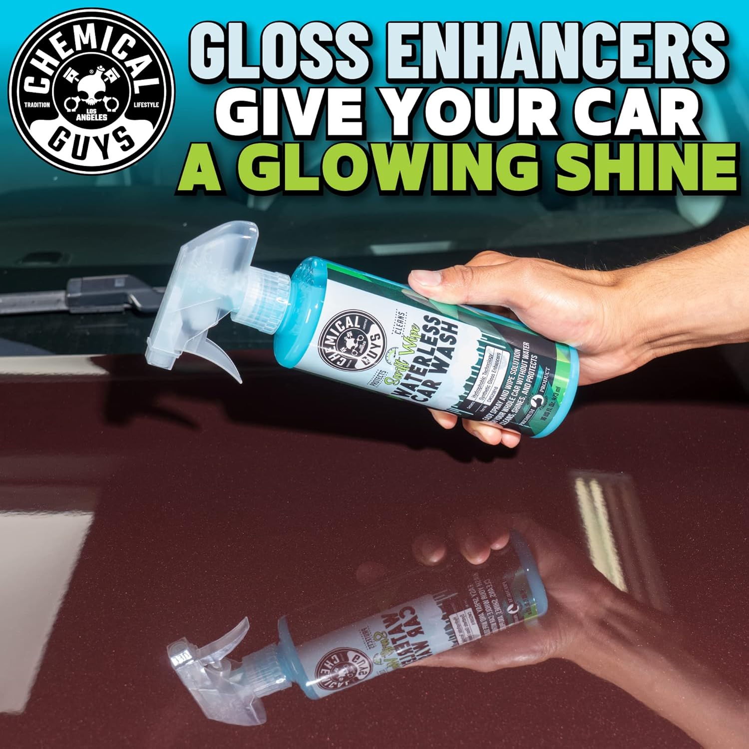 Chemical Guys Swift Wipe Sprayable Waterless Car Wash Spray - Spray and Wipe to Safely Clean and Shine Cars, Trucks, Motorcycles, RV & More, High Lubrication Formula, 16 oz