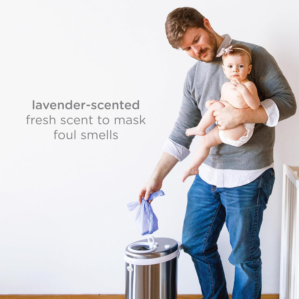 Ubbi Disposable Diaper Sacks, Lavender Scented, Easy-To-Tie Tabs, Diaper