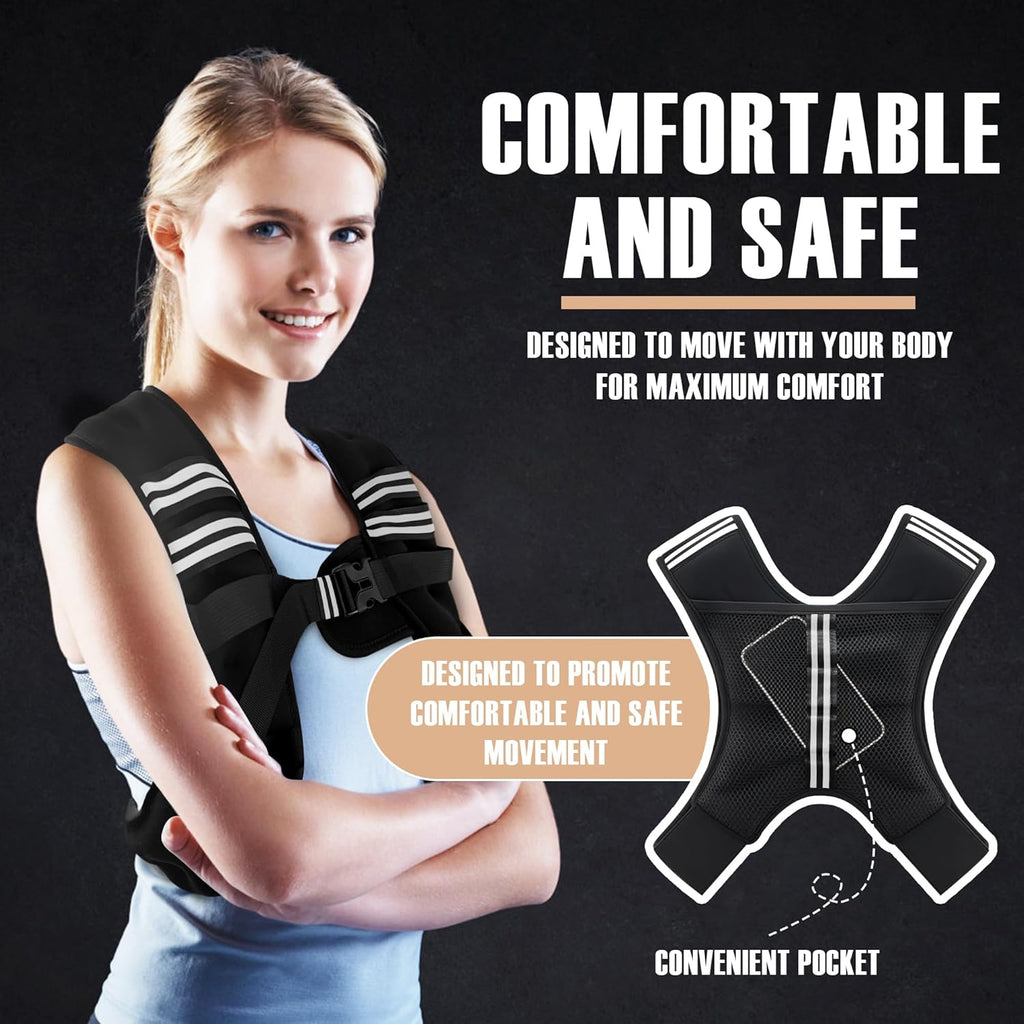 NATURELUX Weighted Vest Men or Women - 5/10/15/20/25/30lbs Weights with