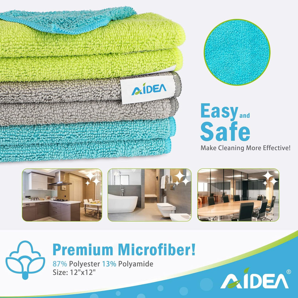 AIDEA Microfiber Cleaning Cloth-50PK, Soft Microfiber Towels for Cars