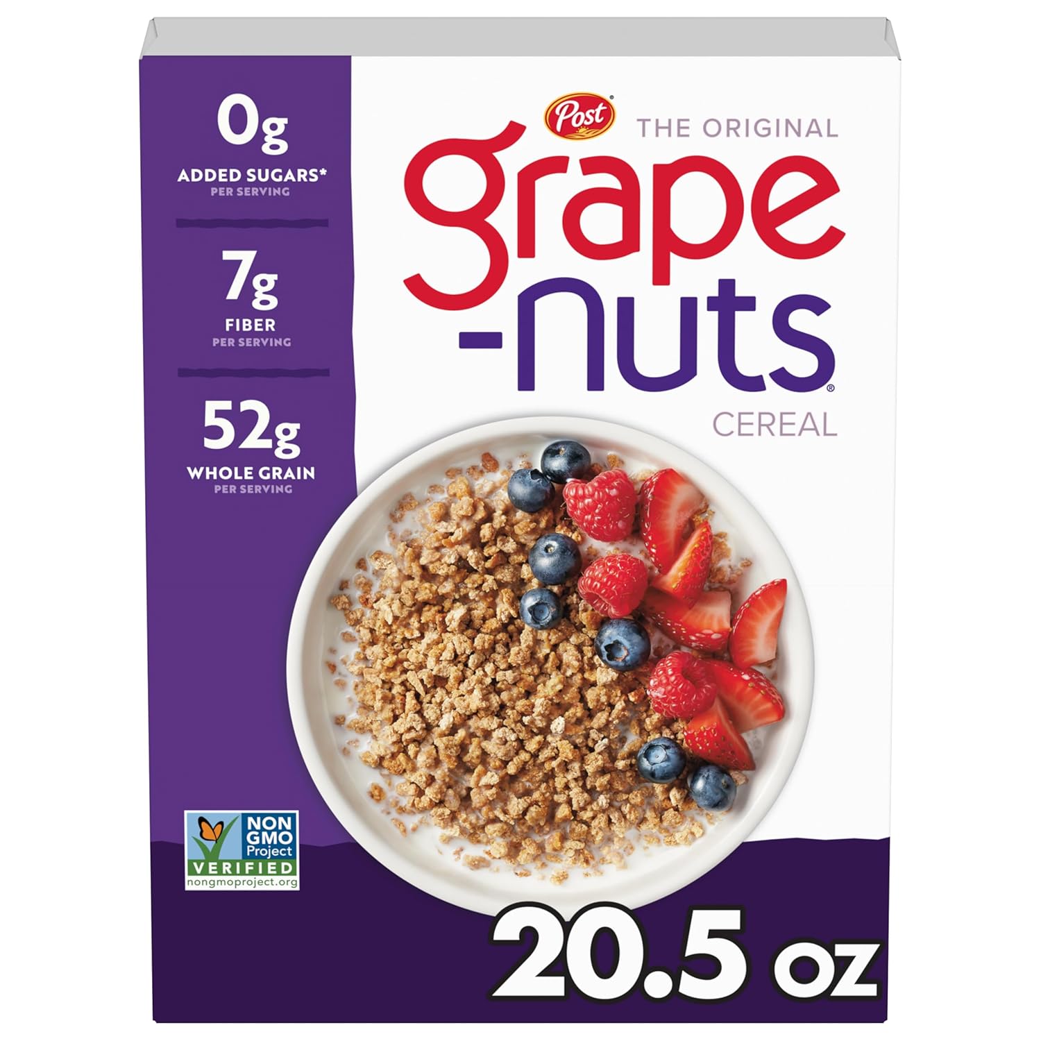 Grape-Nuts Original Cereal, Crunchy Whole Grain Wheat and Barley, Non-GMO