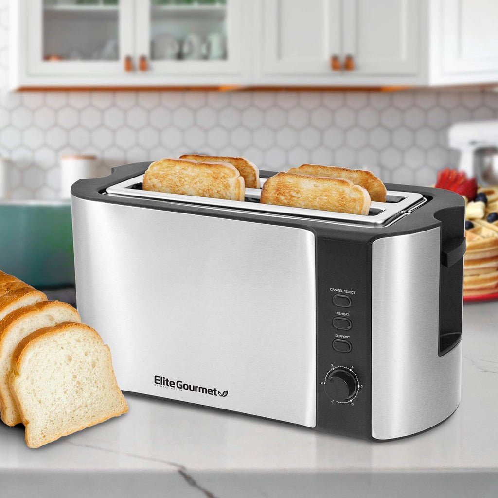 Elite Gourmet ECT-3100 4-Slice Long Slot Toaster