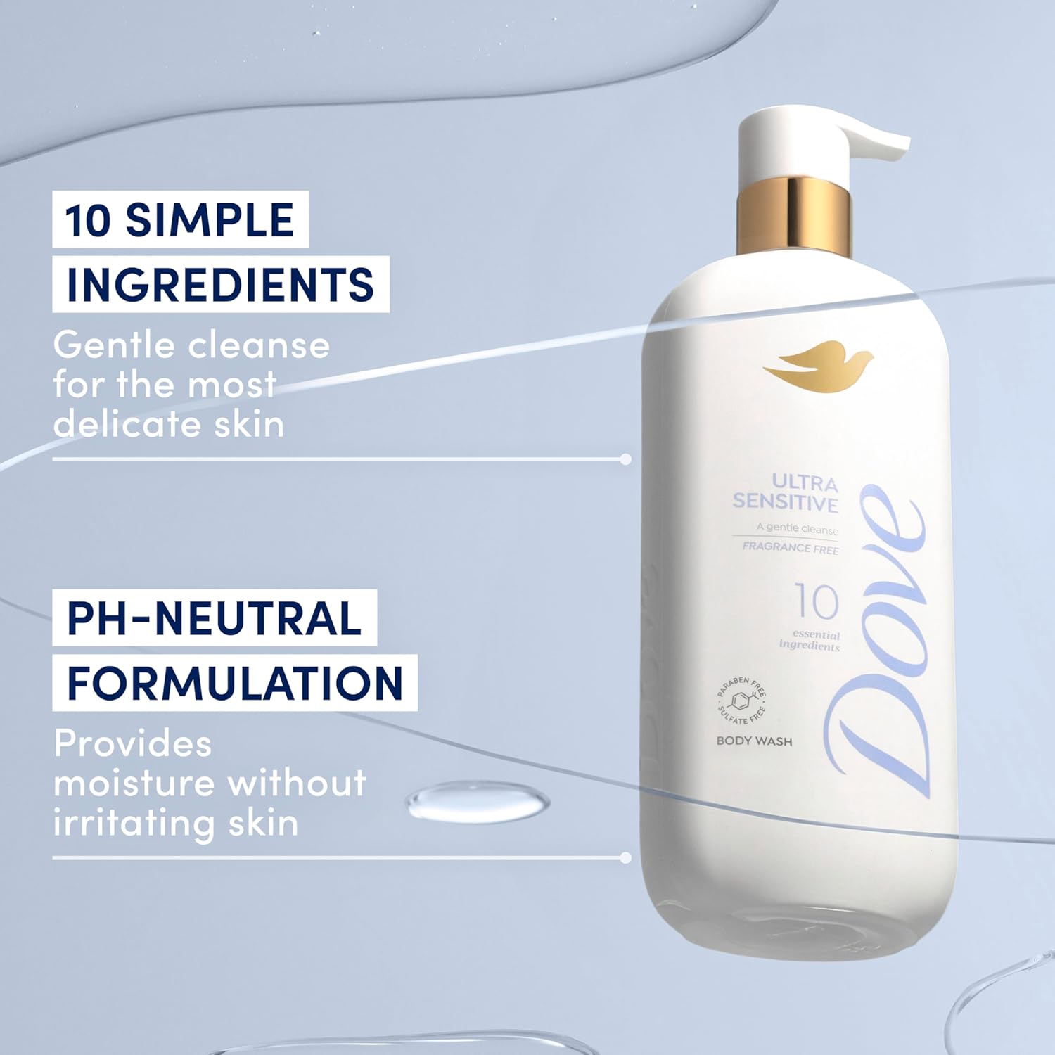 Dove Serum Body Wash Ultra Gentle hydrating cleanse with only 10 essential