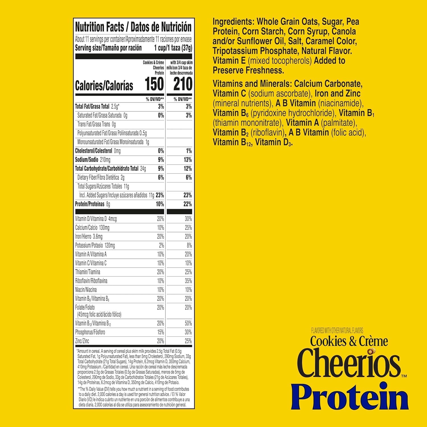 Cheerios Protein Cereal, Cookies and Cr̬me, 8g Protein, Family Size, 15 oz