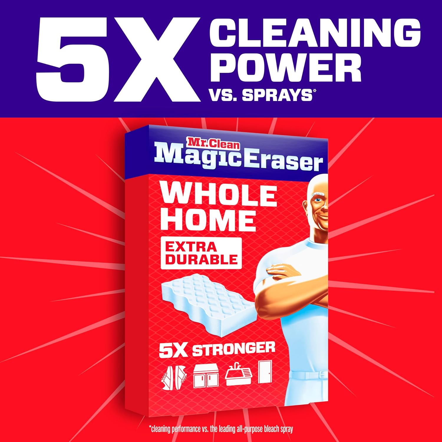 Mr. Clean Magic Eraser Sponge, All Purpose Cleaner, Cleaning Scrubber, Wall
