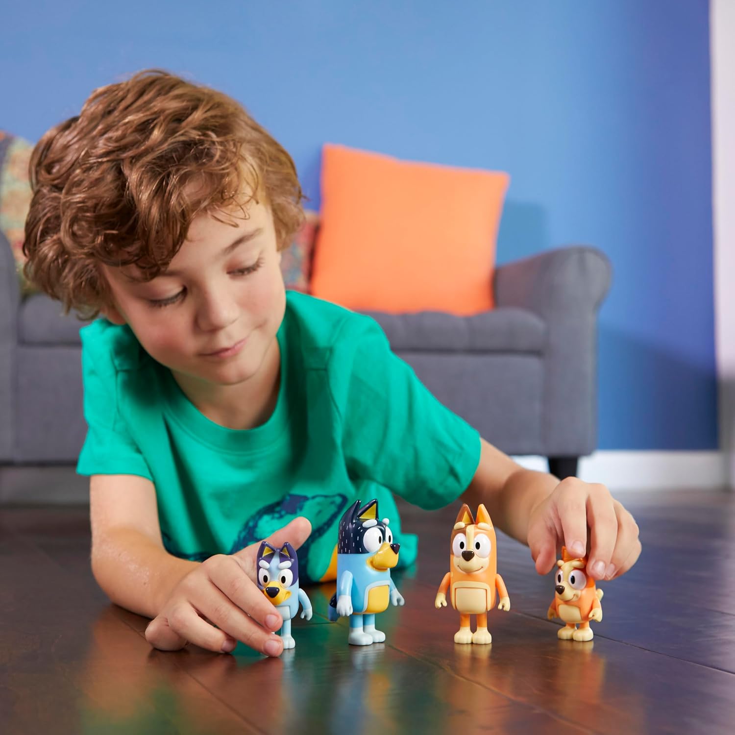 Bluey Family Figure Pack of 4, Robust Poseable Character Toys with Bingo