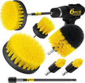 Holikme 6Pack Drill Brush Power Scrubber Cleaning Brush Extended Long Attachment Set All Purpose Drill Scrub Brushes Kit for Grout, Floor, Tub, Bathroom and Kitchen Surface,Scratch Brushes•?öYellow•?ä