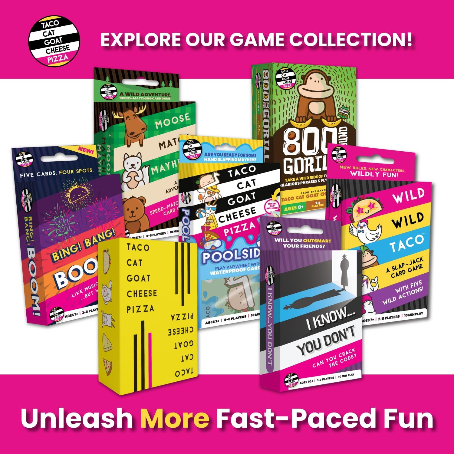 Taco Cat Goat Cheese Pizza Wildly Entertaining Card Game for Family and Group