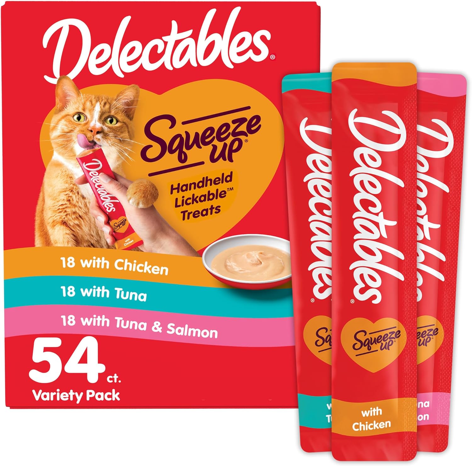 Delectables Squeeze Up Variety Pack, Creamy Squeezable Puree, Lickable Wet