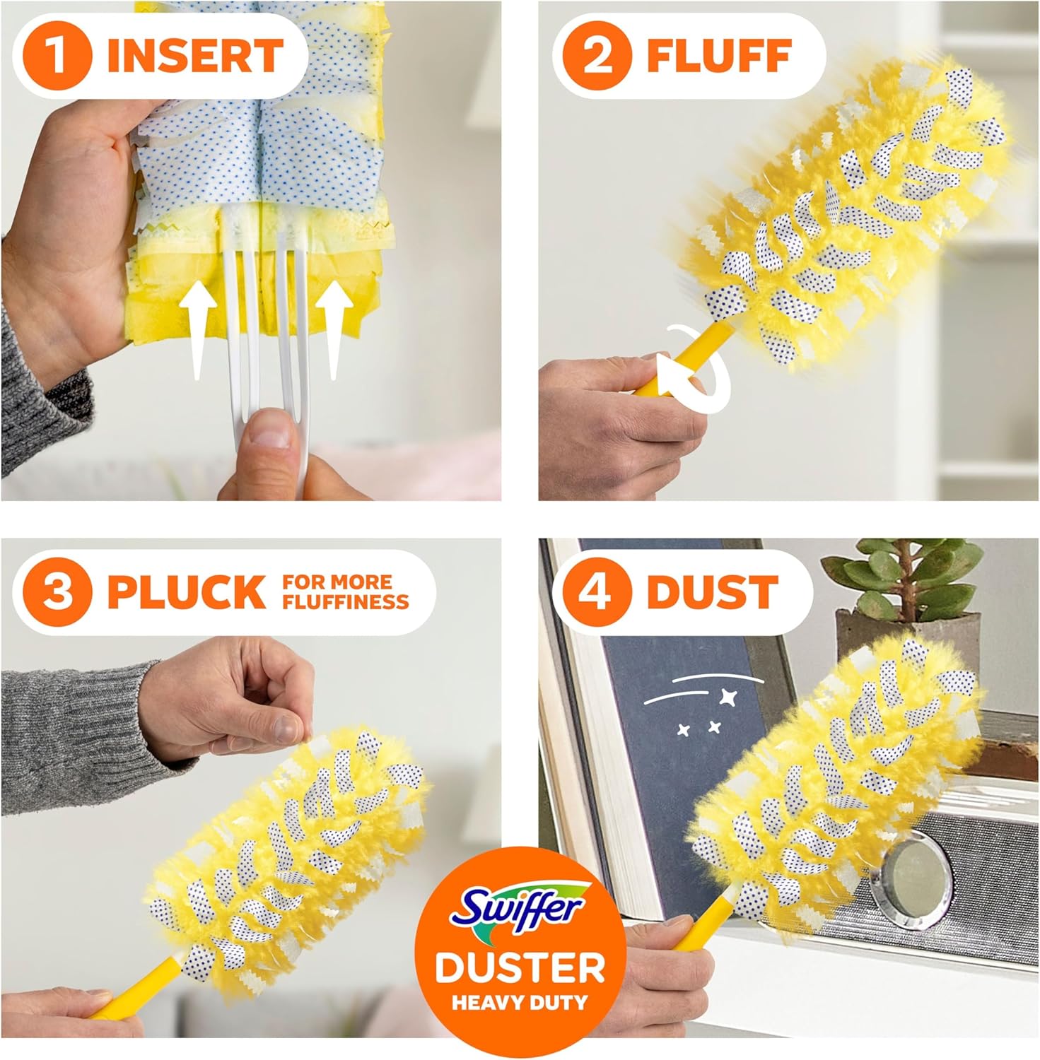 Swiffer Pet Heavy Duty Dusters Refills, Multisurface 360 Dusters with Febreze Odor Defense, 11 Count