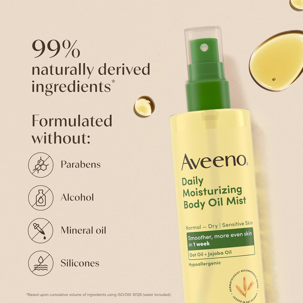 Aveeno Daily Moisturizing Dry Body Oil Mist with Oat & Jojoba Oil for Dry