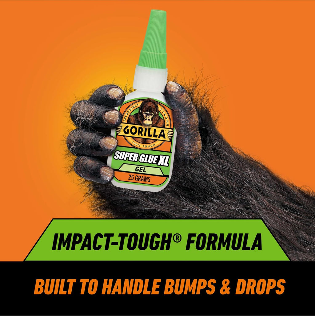 Gorilla Super Glue Gel XL, Clear 25g (Pack of 1) - Fast‰ÛÔSetting, No‰ÛÔDrip Control for Precise All‰ÛÔPurpose Repairs