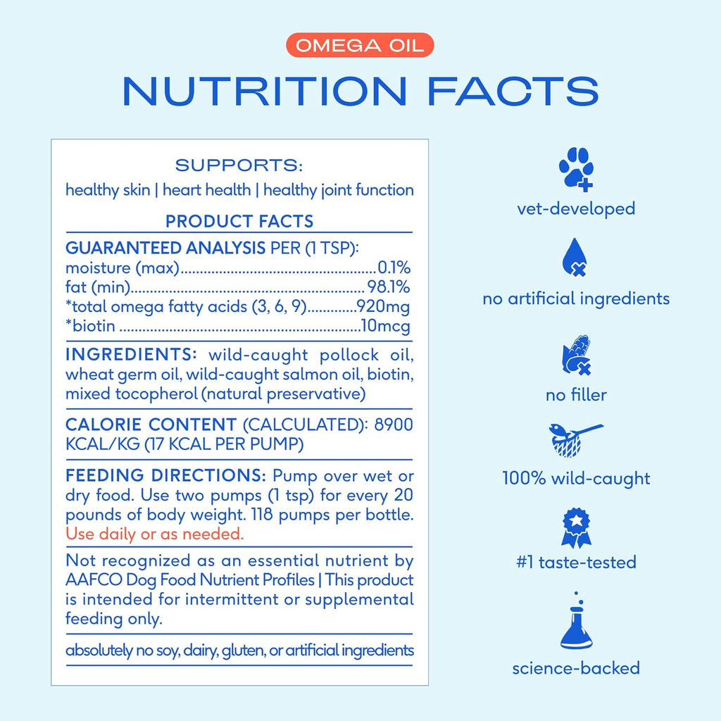 Native Pet Omega 3 Fish Oil for Dogs & Cats ‰ÛÒ Wild Alaskan Salmon Oil for Dogs Skin and Coat, Supports Joints, Heart & Shedding ‰ÛÒ Fast-Absorbing Omega 3 6 9 Liquid Supplement ‰ÛÒ 8oz