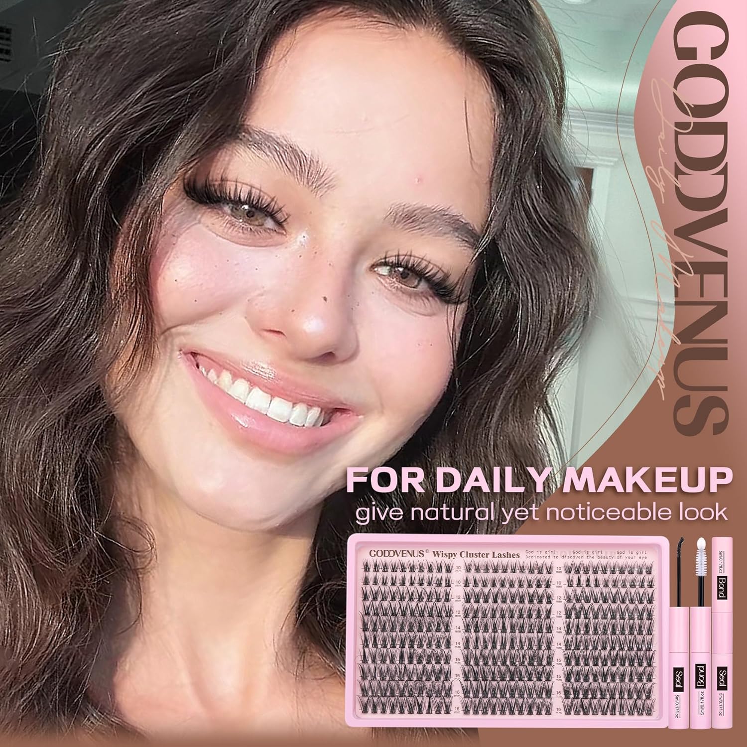 Goddvenus Lash Clusters Kit Wispy Eyelash Clusters Lashes Natural DIY Lash