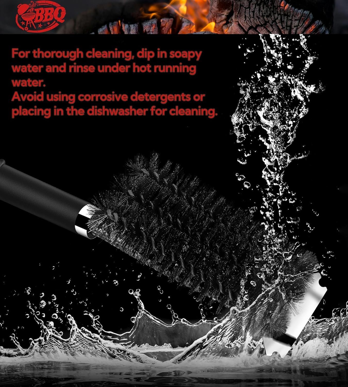 TNTOR Grill Brush with Scraper, 18" Adjustable Handle BBQ Grill Brush for