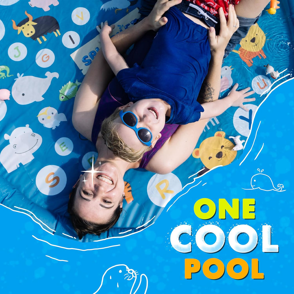 SplashEZ 3-in-1 Splash Pad, Sprinkler for Kids & Baby Pool for Learning ‰ÛÒ Toddler Sprinkler Pool, 60‰۪‰۪ Outside Water Toys ‰ÛÒ ‰ÛÏfrom A to Z‰۝ Outdoor Play Mat for Babies & Toddlers