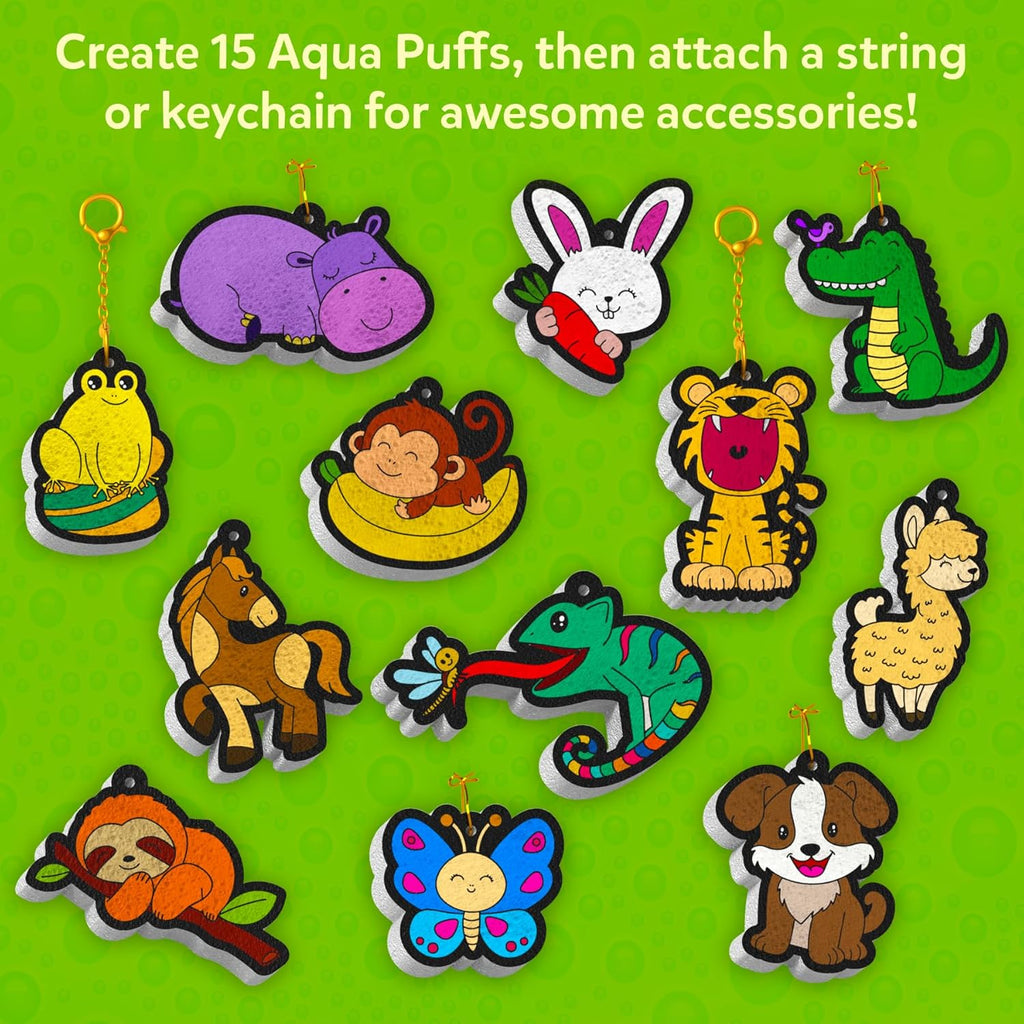 Skillmatics Aqua Puffs - 3D Art Kit, Animals, Mess-Free Paint by Number Craft