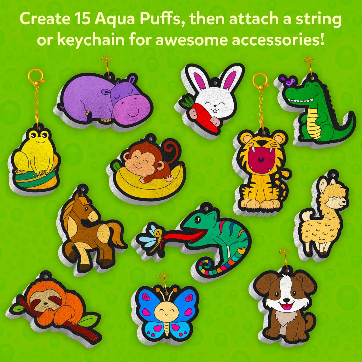 Skillmatics Aqua Puffs - 3D Art Kit, Animals, Mess-Free Paint by Number Craft