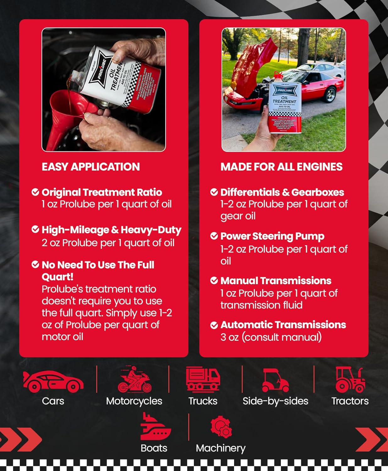Prolube Oil Treatment - Engine Oil Additive for Gas & Diesel Engines