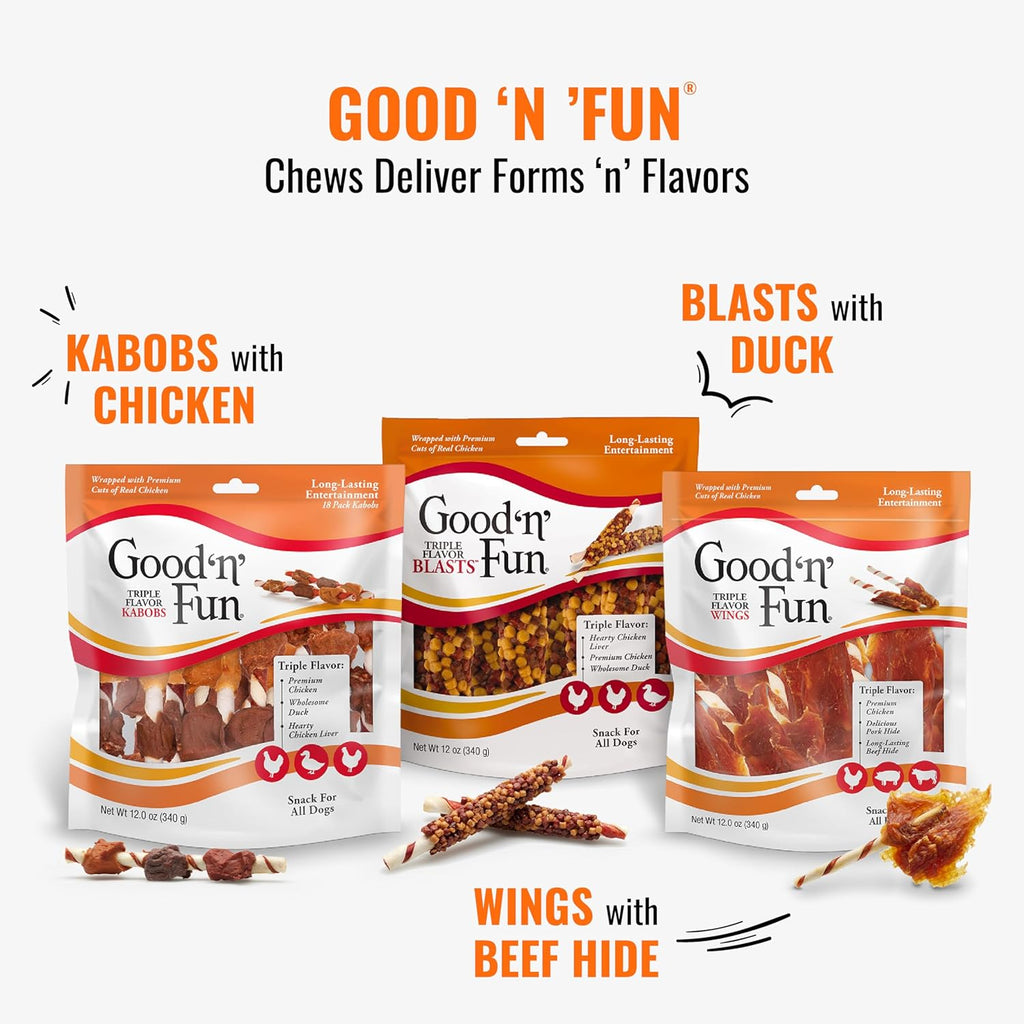 Good ‰Û÷n‰۪ Fun Triple Flavor Kabobs Chews for All Dogs, 24 Ounces, Treat