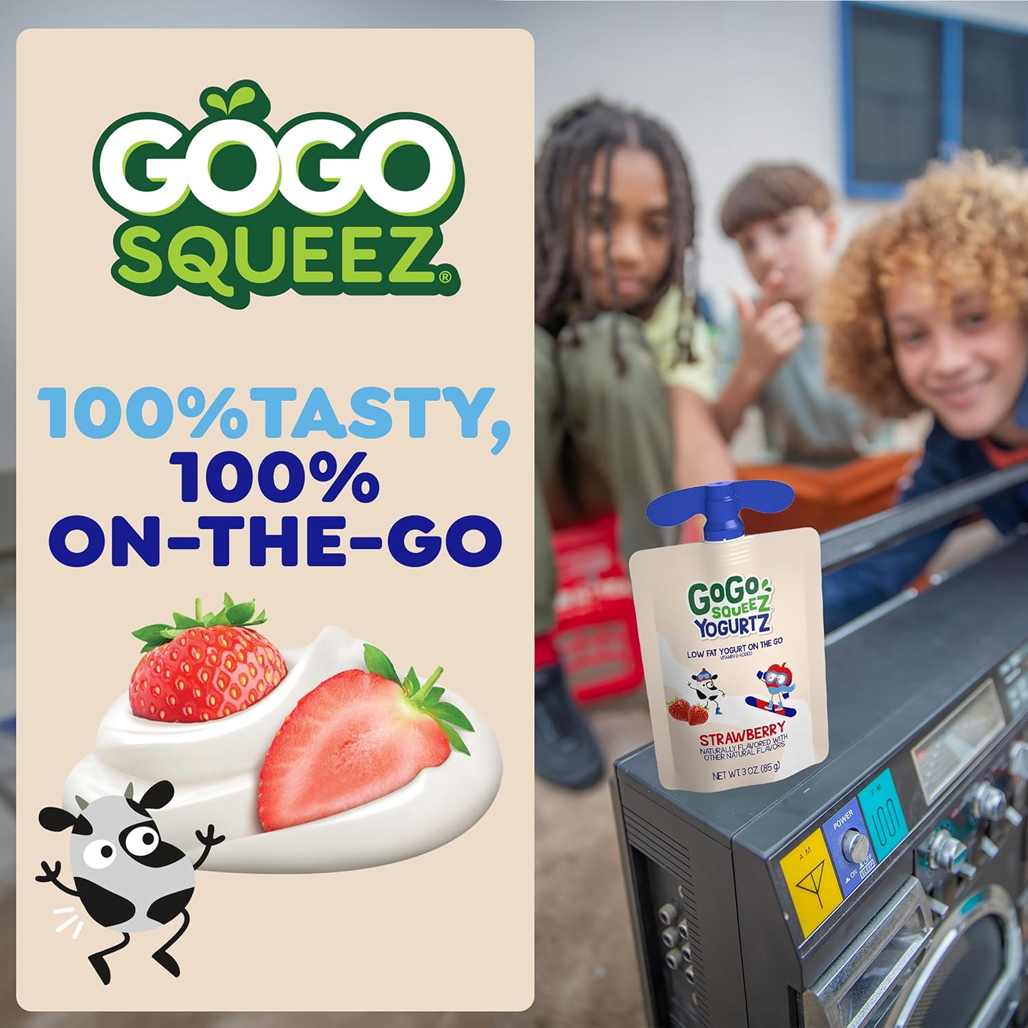 GoGo squeeZ yogurtZ Variety Pack, Strawberry & Banana, 3 oz (Pack of 20)
