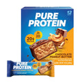 Pure Protein Chocolate Peanut Butter Protein Bars ‰ÛÒ 20g Protein, 3g Sugar, 190 Calories (12 count) Low Sugar* High Protein Snack - Gluten Free - Perfect for a Healthy Snack