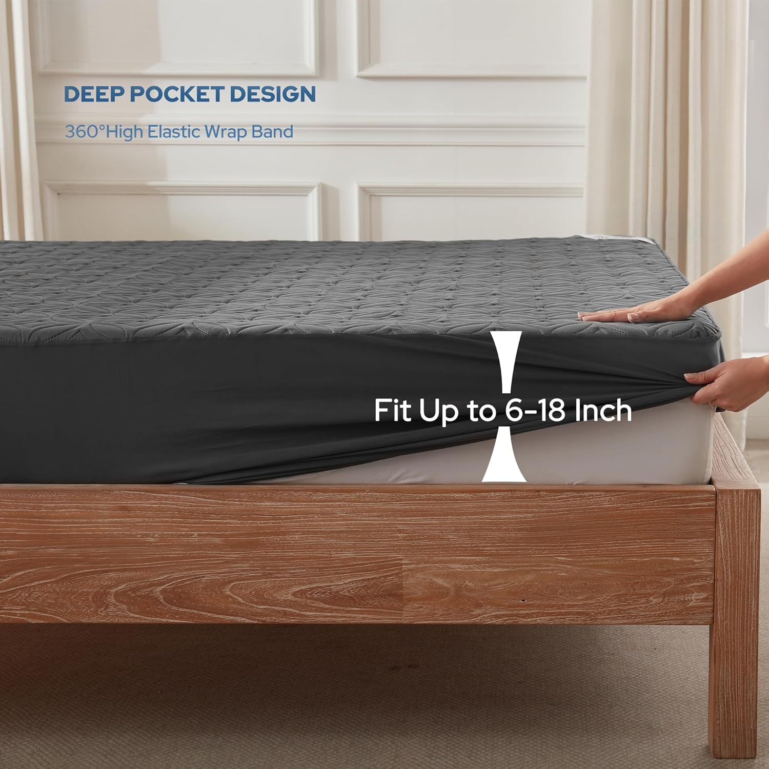 BEDLORE Waterproof Mattress Protector, Queen Size Mattress Pad Noiseless with