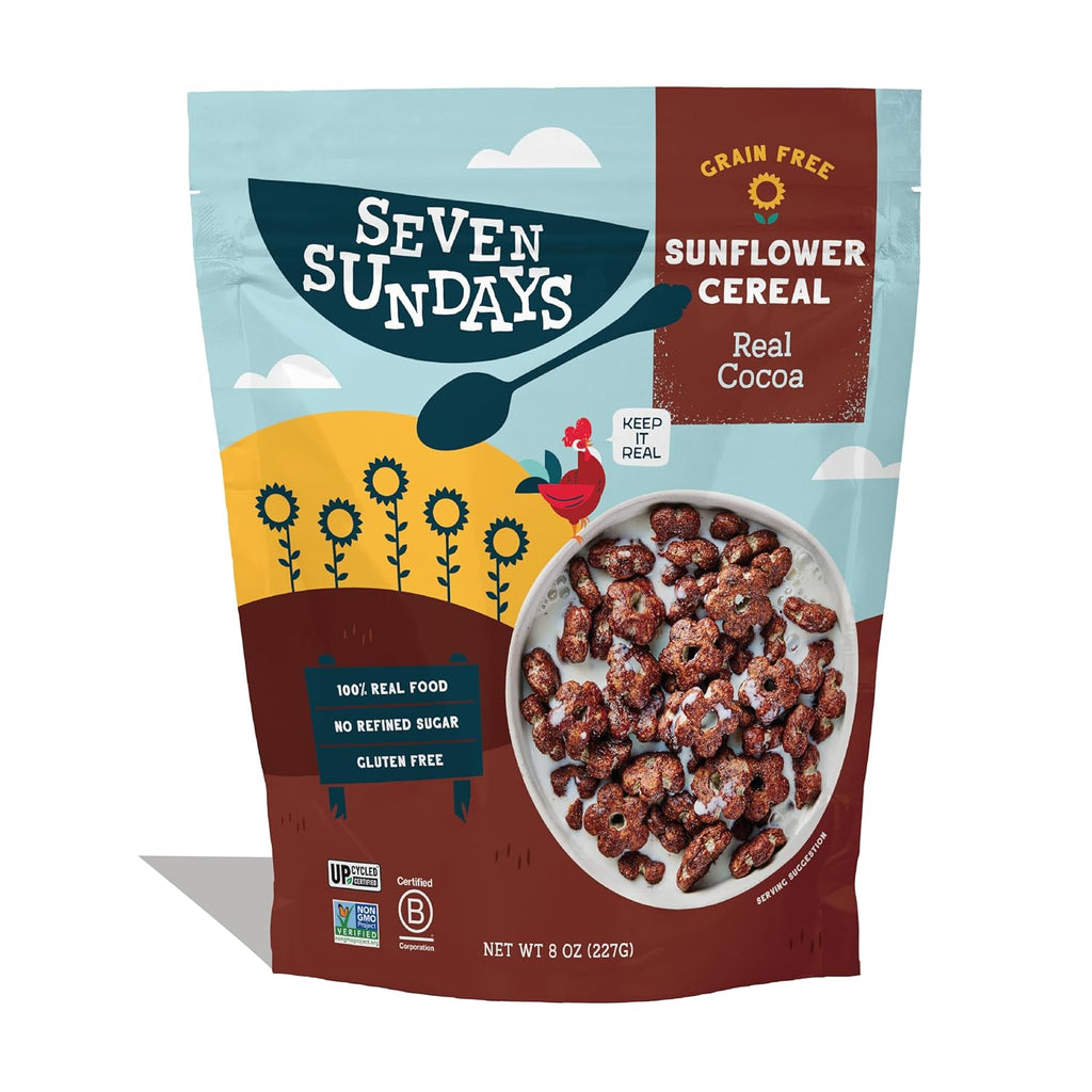 Seven Sundays Sunflower Cereal, Real Cocoa, 8 Oz Bag, Grain & Gluten Free, 5g
