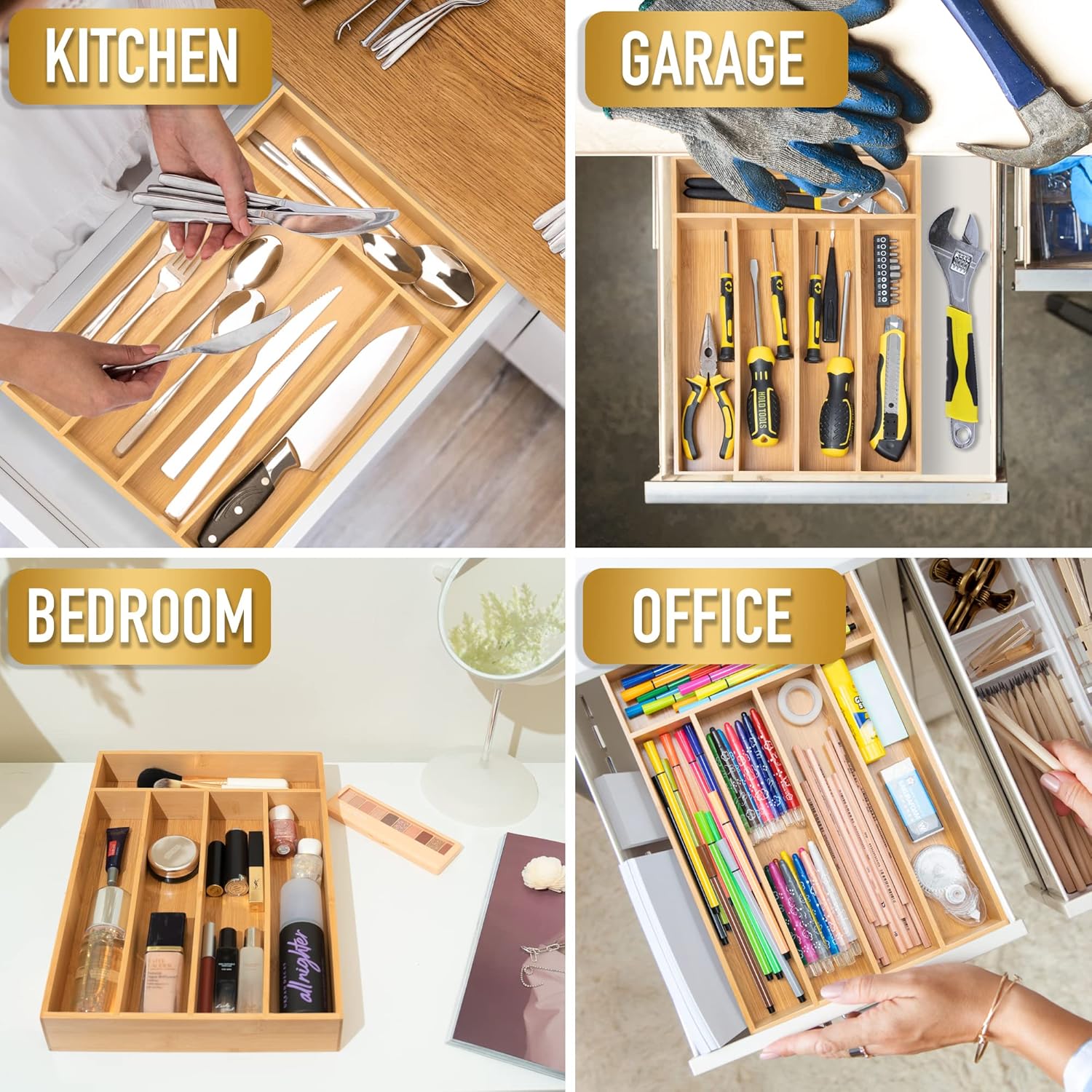 Besilord Silverware Organizer Kitchen Drawer Organizer Utensil Organizer