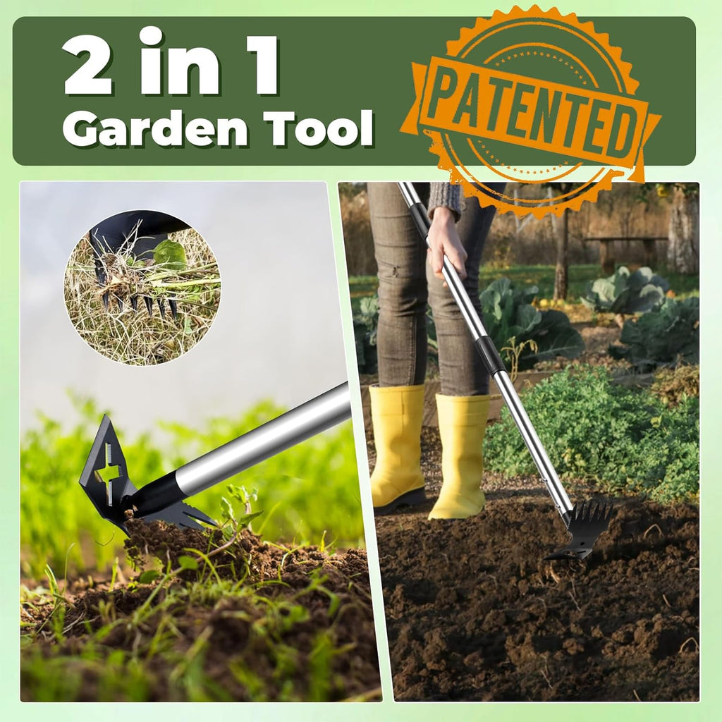 NICOFPHY Weed Puller Tool with Long Handle - 60" Manual Weeder Remover Tool