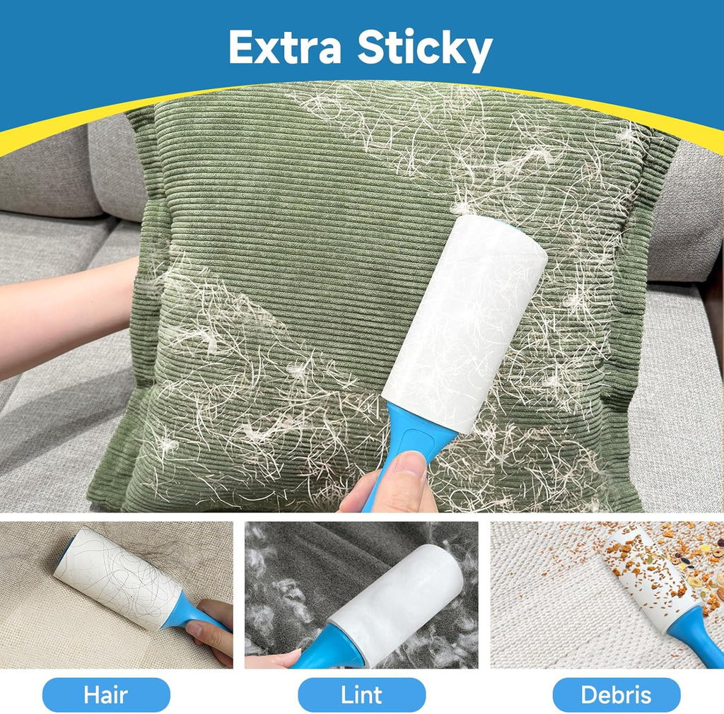 Swihauk 600 Sheets Extra Sticky Lint Rollers for Pet Hair, Easy Spiral Tear