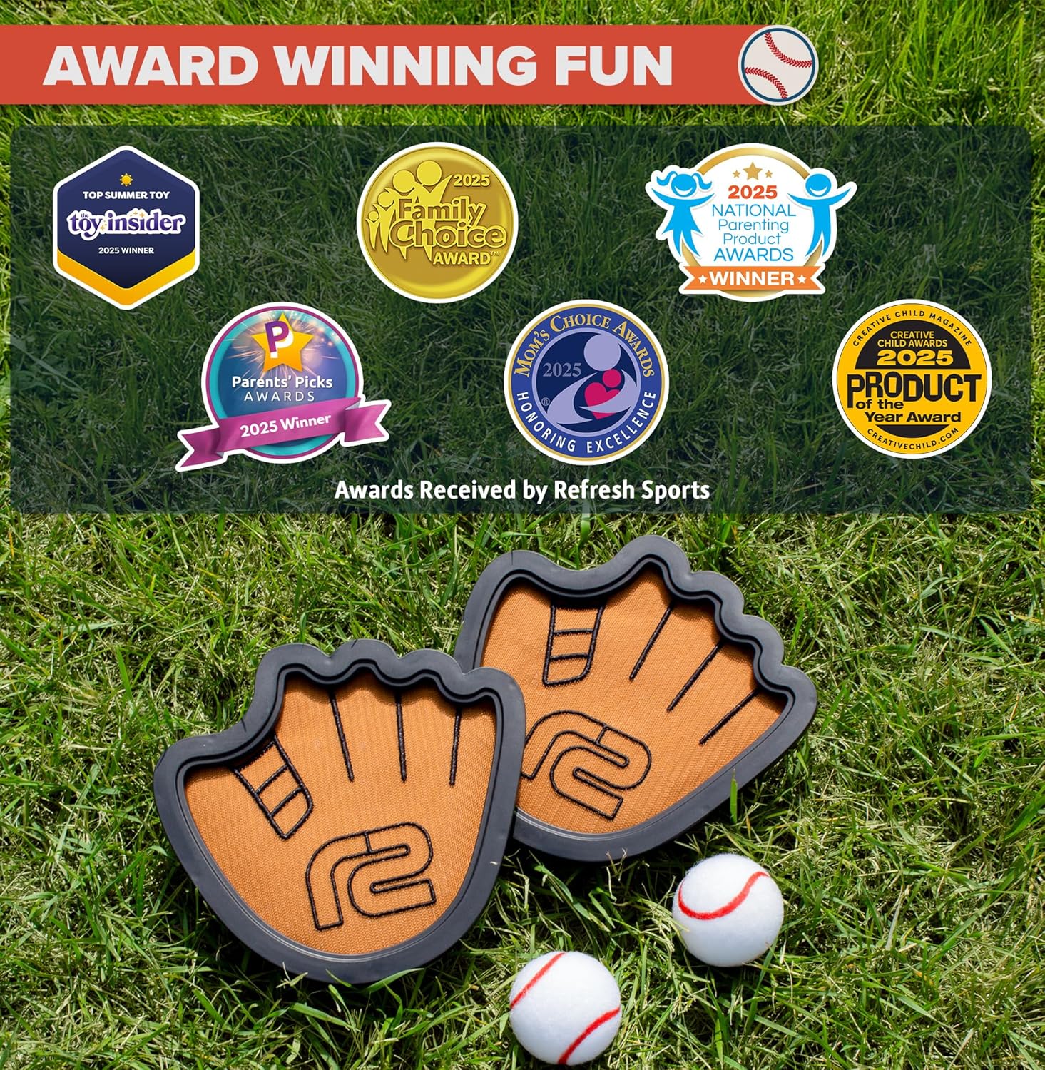 Toss and Catch Ball Game Set - Easy to Use Sticky Balls & Beginner Baseball