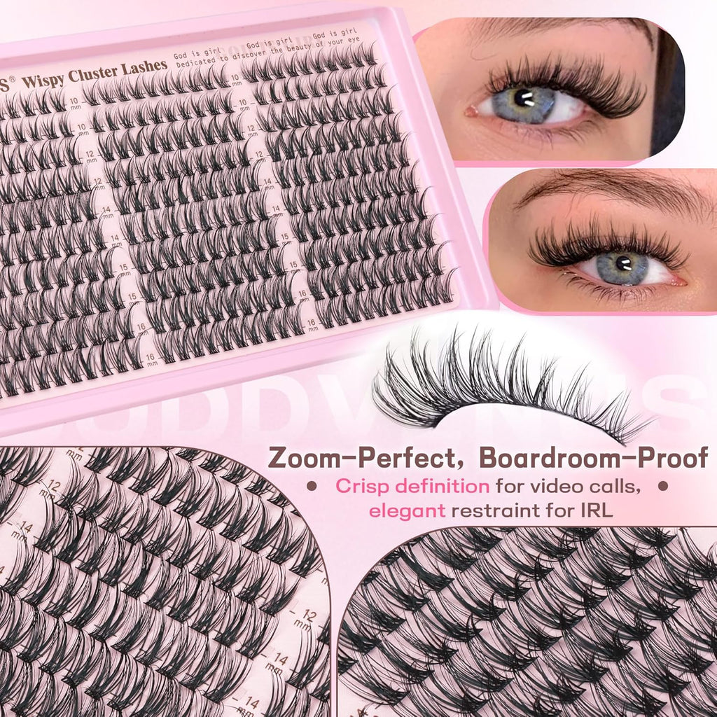 Goddvenus Lash Clusters Kit Wispy Eyelash Clusters Lashes Natural DIY Lash