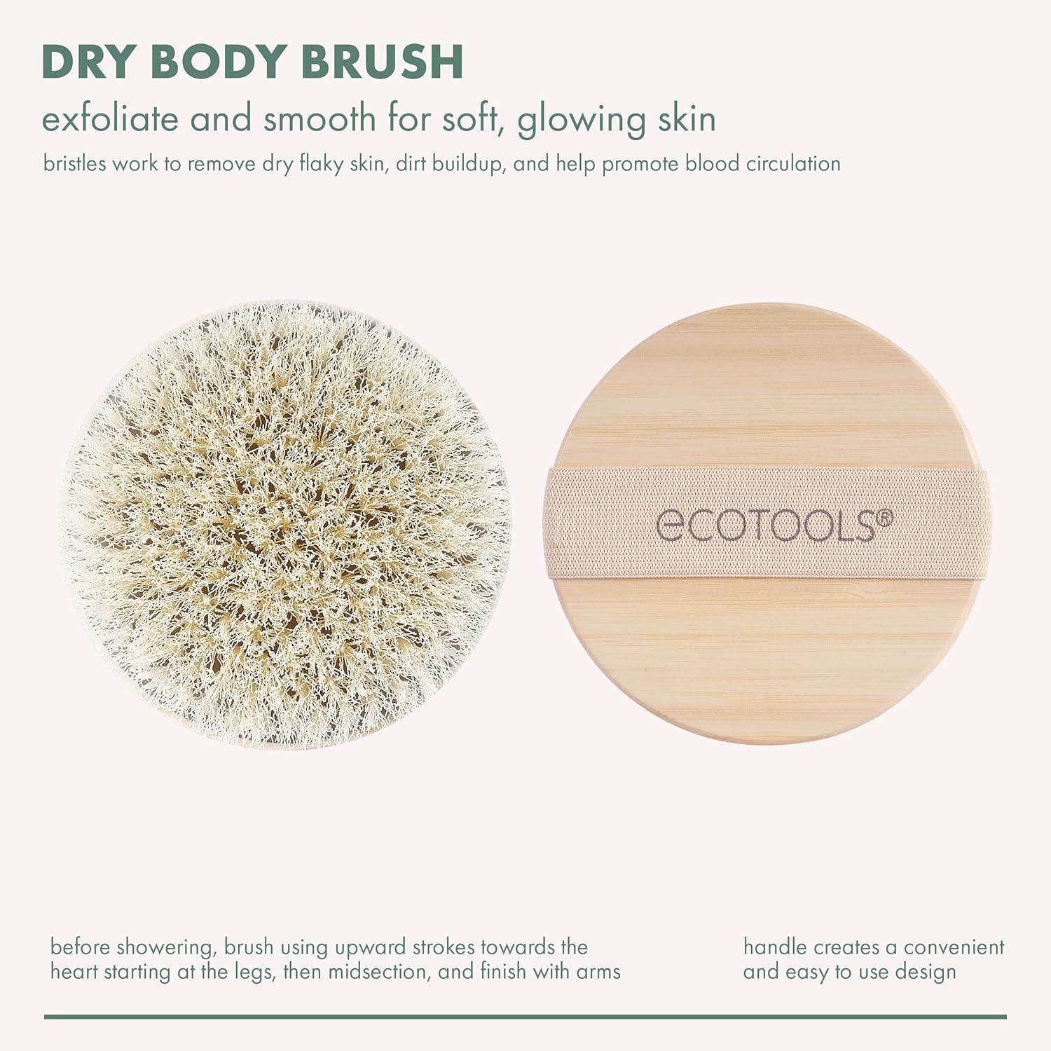 EcoTools Dry Body Brush, Cruelty-Free Bristles Exfoliate & Smooth Skin, Dry