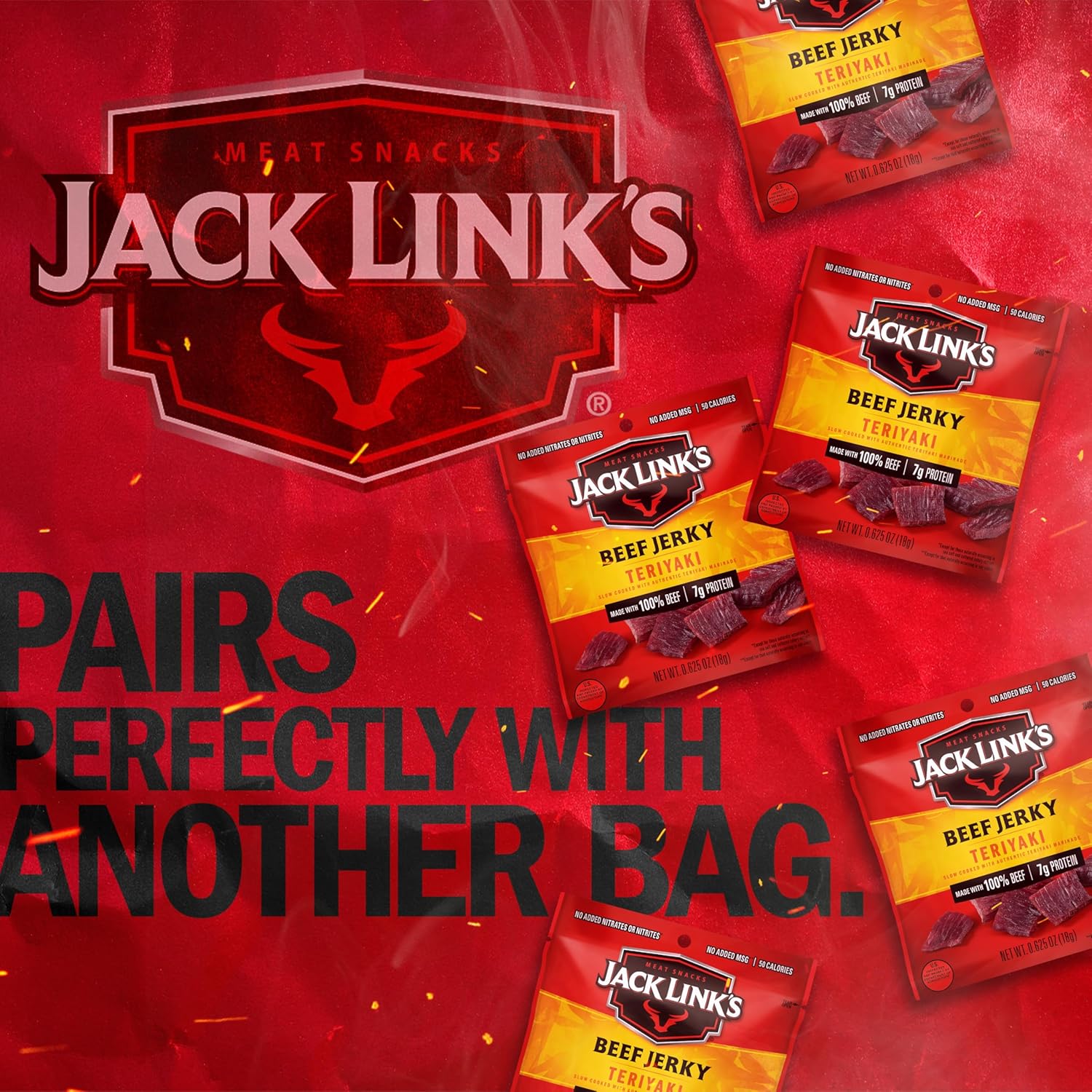 Jack Link's Teriyaki Beef Jerky Multipack - (5 Pack) 0.625 oz Bags - Ready to
