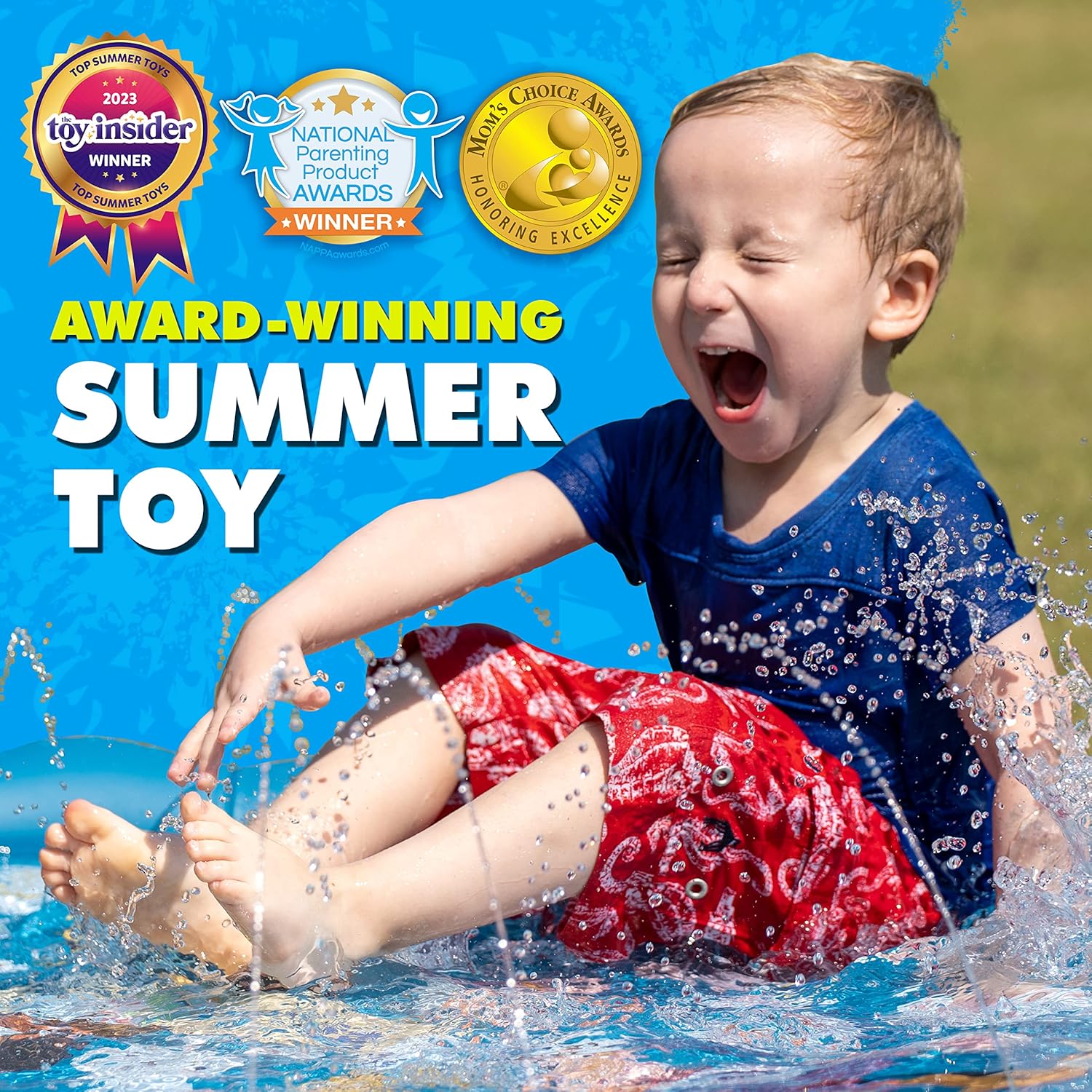SplashEZ 3-in-1 Splash Pad, Sprinkler for Kids & Baby Pool for Learning ‰ÛÒ Toddler Sprinkler Pool, 60‰۪‰۪ Outside Water Toys ‰ÛÒ ‰ÛÏfrom A to Z‰۝ Outdoor Play Mat for Babies & Toddlers