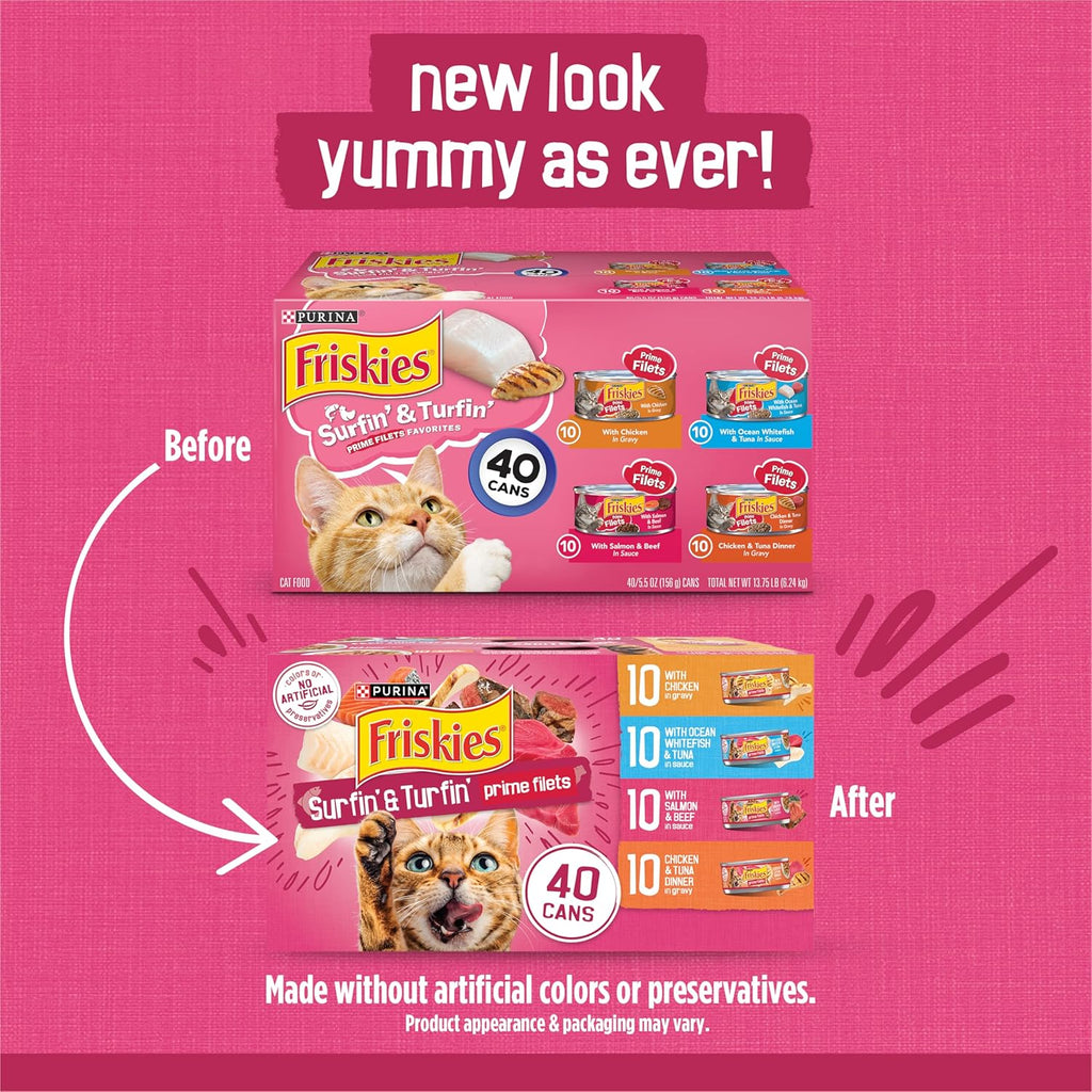 Purina Friskies Gravy Wet Cat Food Variety Pack, Surfin‰۪ and Turfin‰۪ Prime