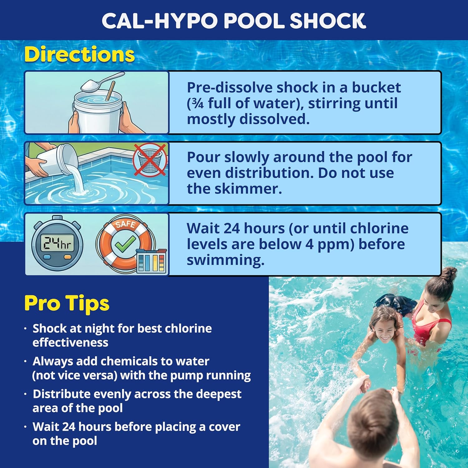 In The Swim Pool Shock ‰ÛÒ 68% Cal-Hypo Granular Sanitizer for Crystal Clear Water ‰ÛÒ Defends Against Bacteria, Algae, and Microorganisms - 12 X 1 Pound