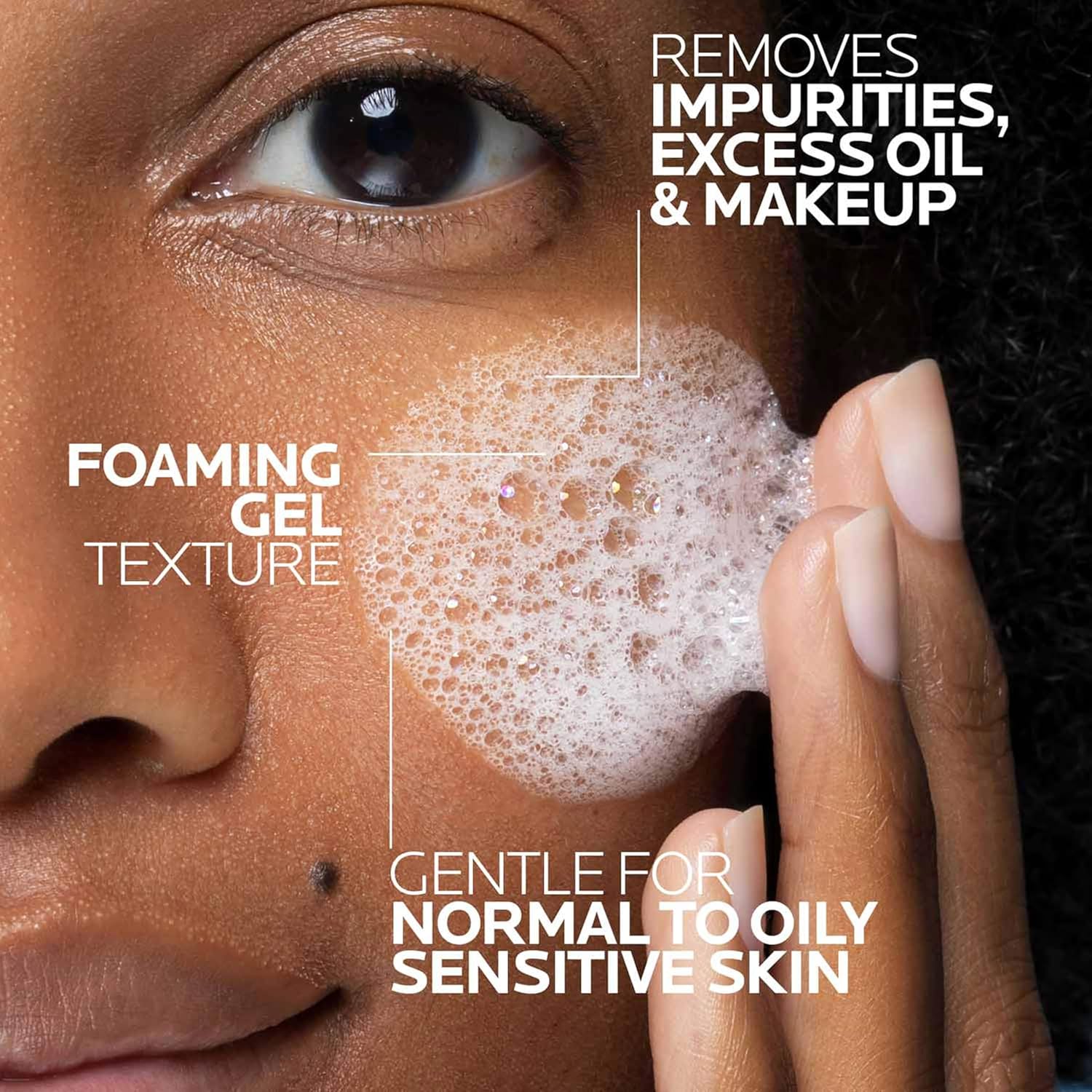La Roche-Posay Toleriane Purifying Foaming Facial Cleanser, Oil Free Face