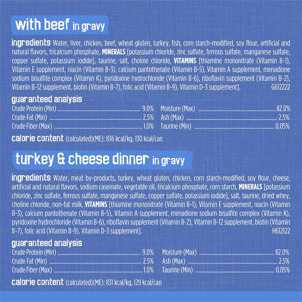 Purina Friskies Wet Cat Food Variety Pack, Shreds With Beef, Turkey and