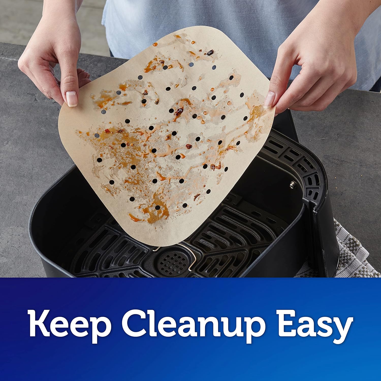 Reynolds Kitchens Air Fryer Liners Disposable, Unbleached Parchment Paper