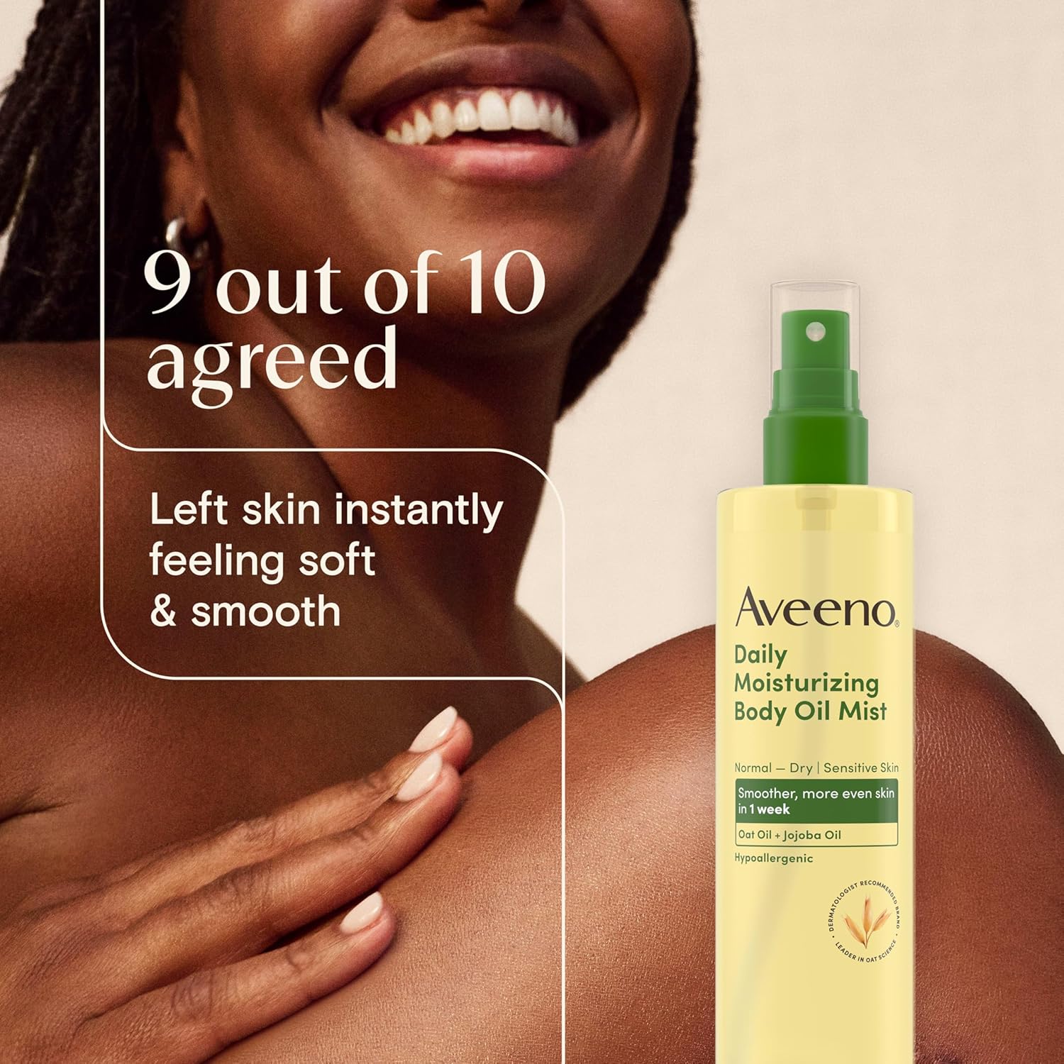 Aveeno Daily Moisturizing Dry Body Oil Mist with Oat & Jojoba Oil for Dry