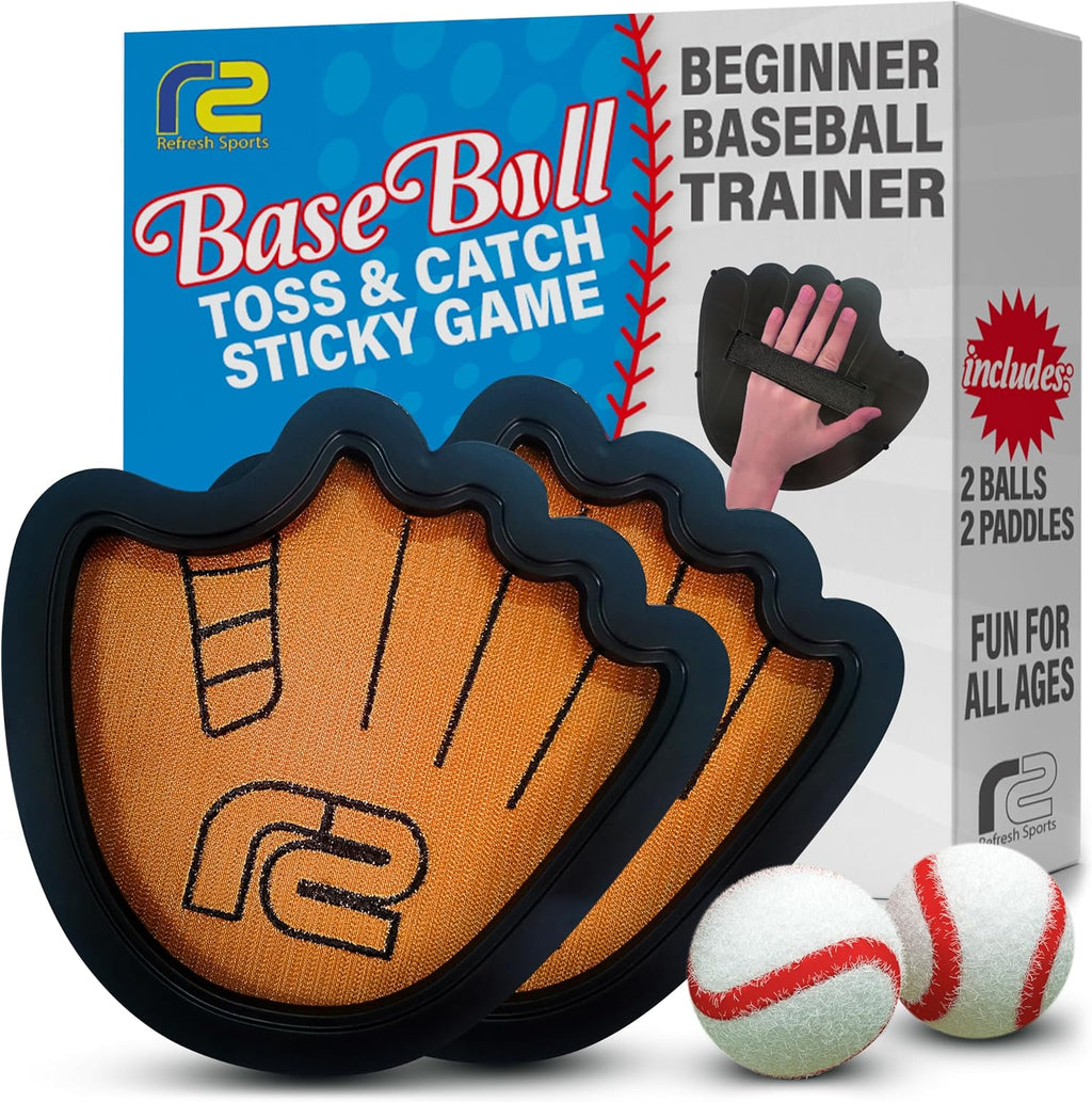 Toss and Catch Ball Game Set - Easy to Use Sticky Balls & Beginner Baseball