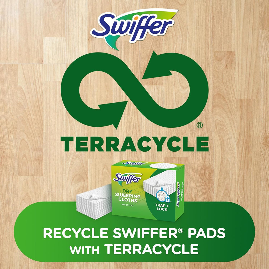 Swiffer Sweep + Mop, Dry Pads Refill, Floor Cleaner for Dirt, Dust, Hair
