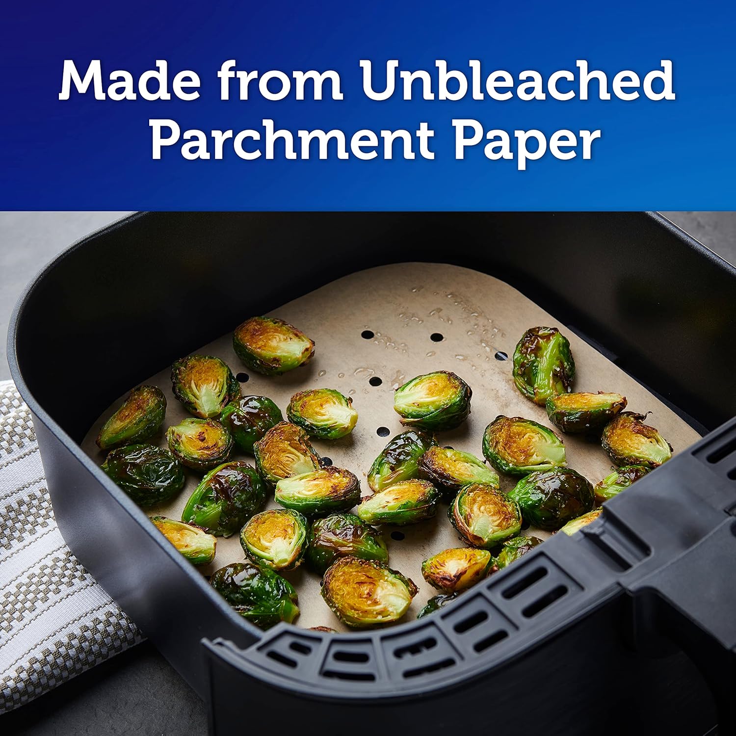 Reynolds Kitchens Air Fryer Liners Disposable, Unbleached Parchment Paper