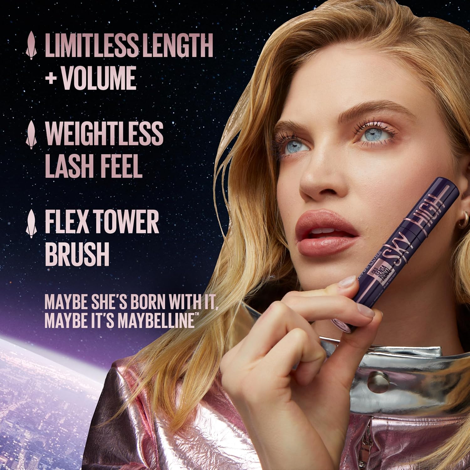 Maybelline Lash Sensational Sky High Washable Mascara Makeup, Volumizing