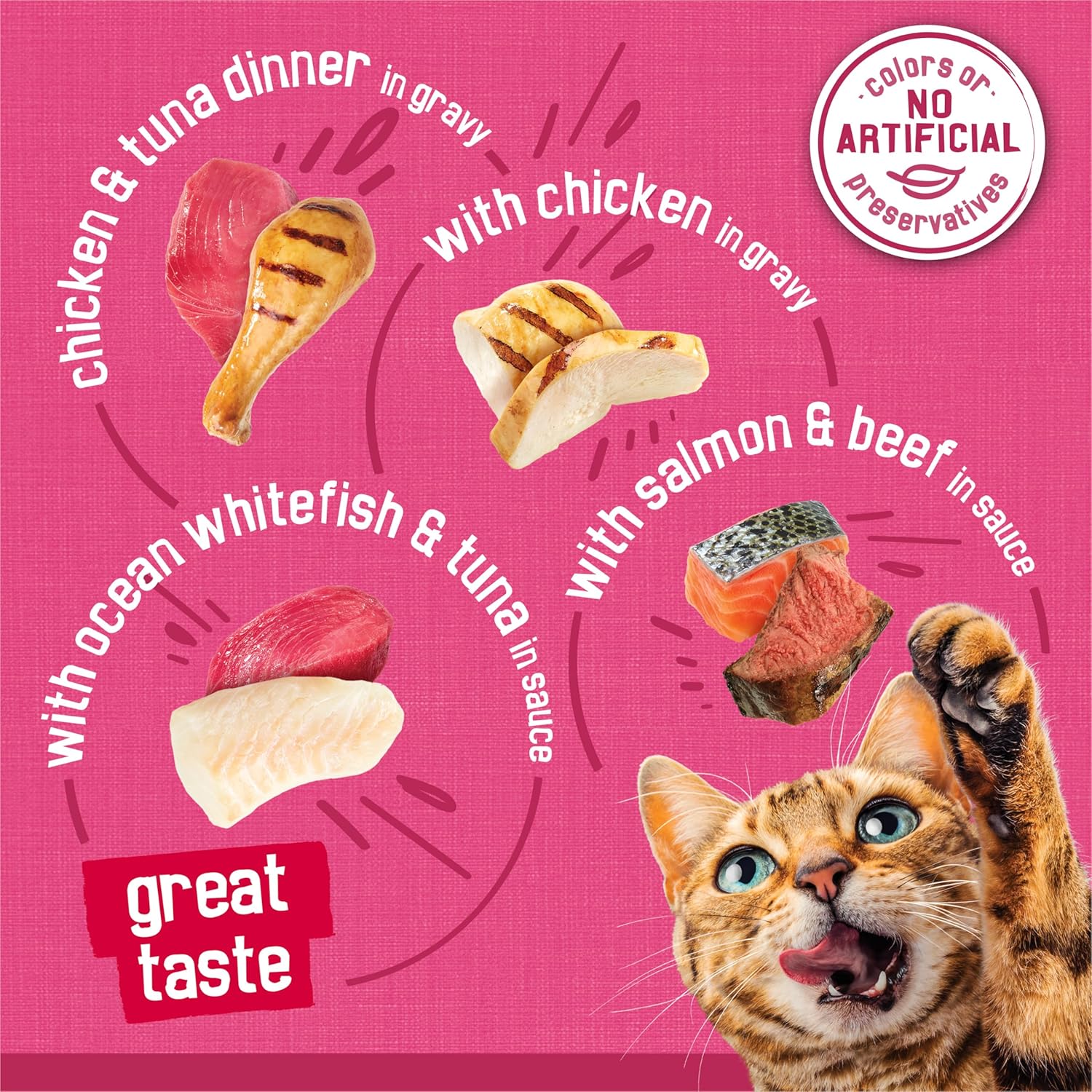 Purina Friskies Gravy Wet Cat Food Variety Pack, Surfin‰۪ and Turfin‰۪ Prime